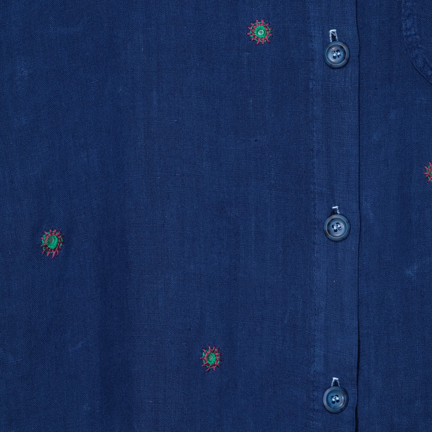 Upcycled Indigo Dyed and Hand Embroidered Shirt