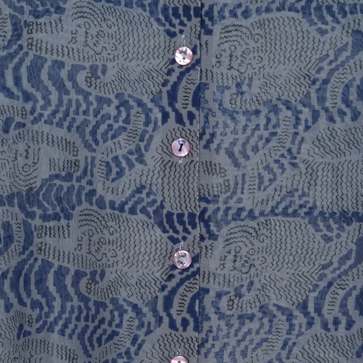 Upcycled Tiger Hand Blocked Sheer Shirt