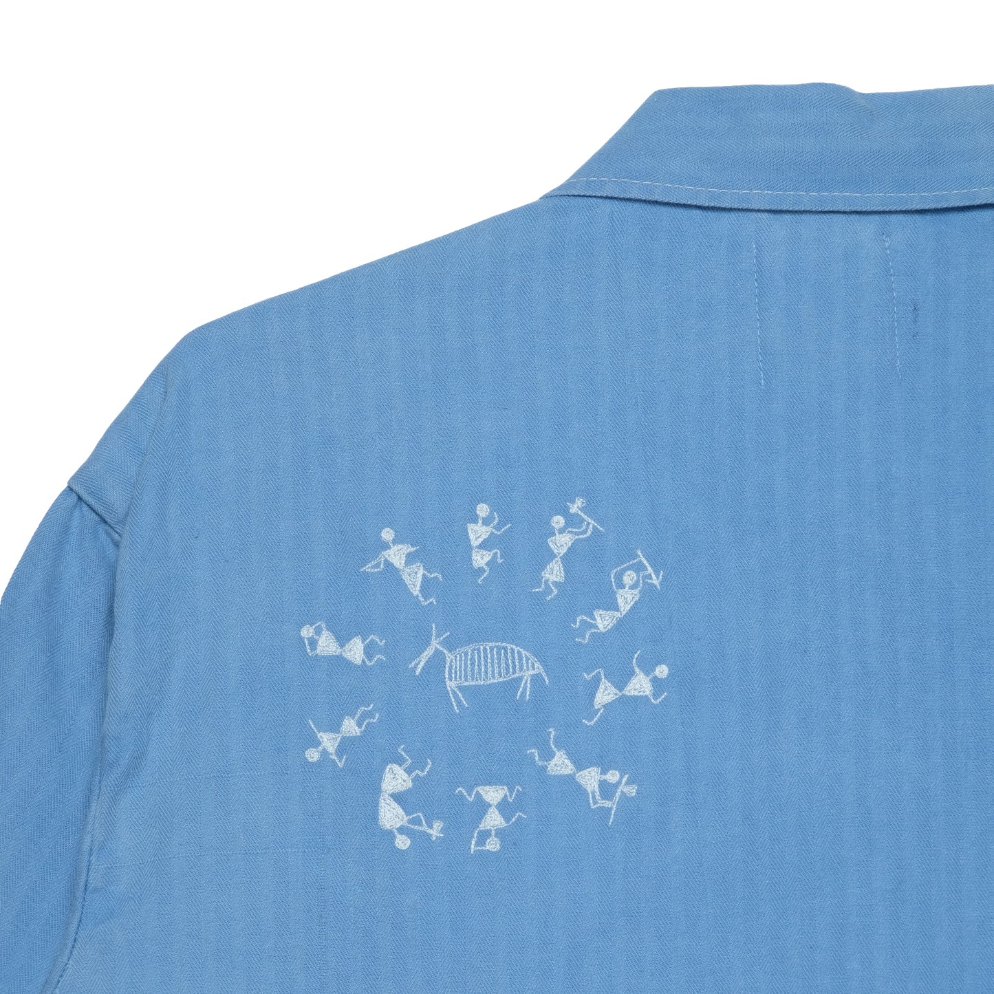 Upcycled Warli Embroidered Chore Coat