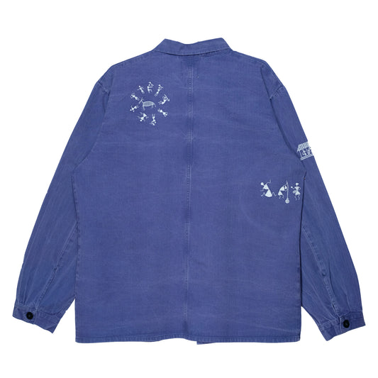 Upcycled Warli Embroidered Chore Coat