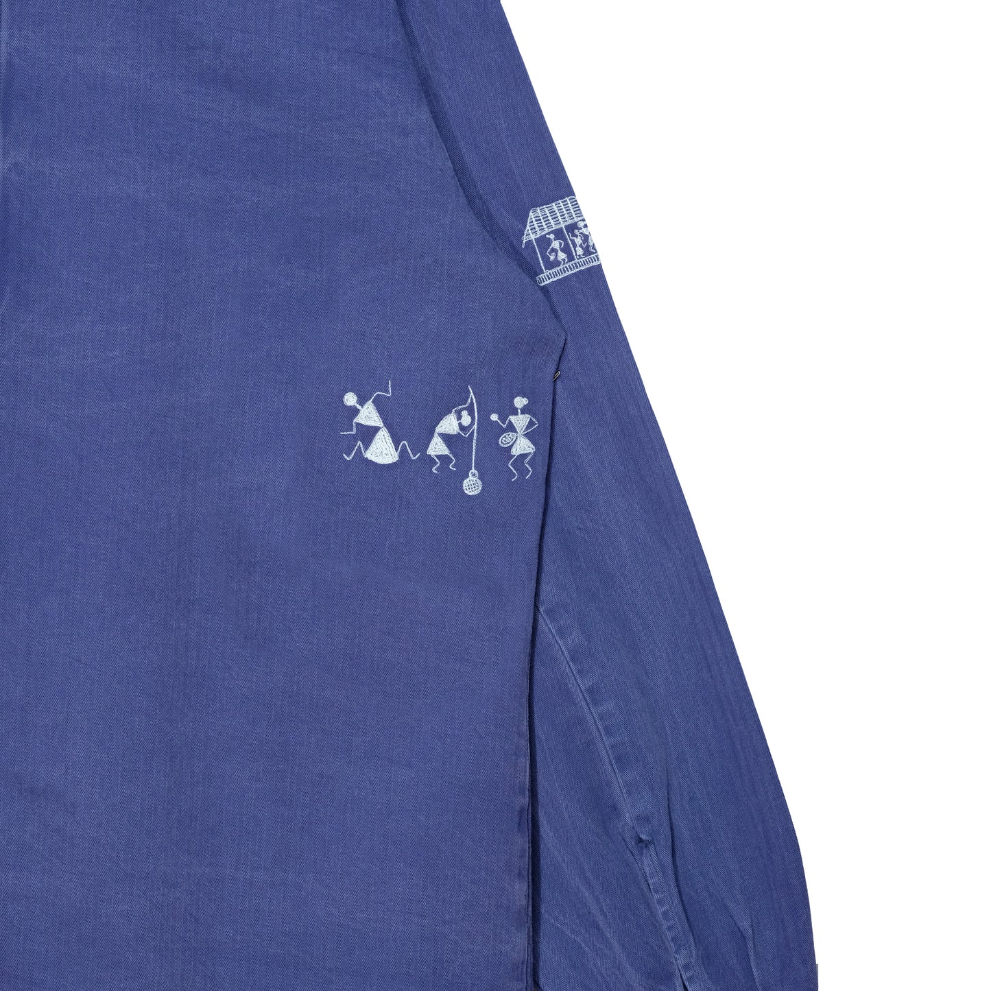 Upcycled Warli Embroidered Chore Coat