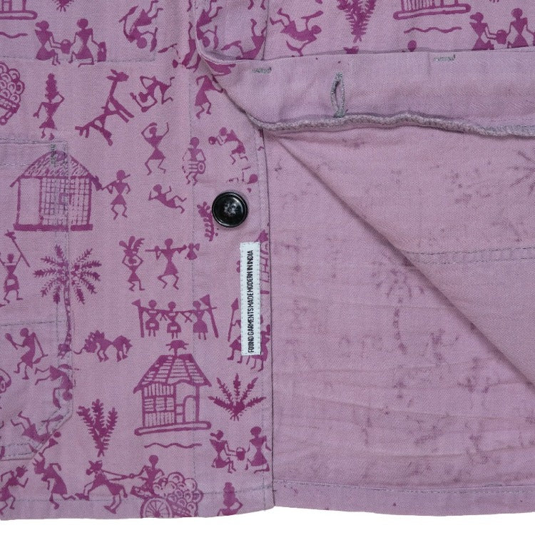 Upcycled Warli Block Printed Chore Coat