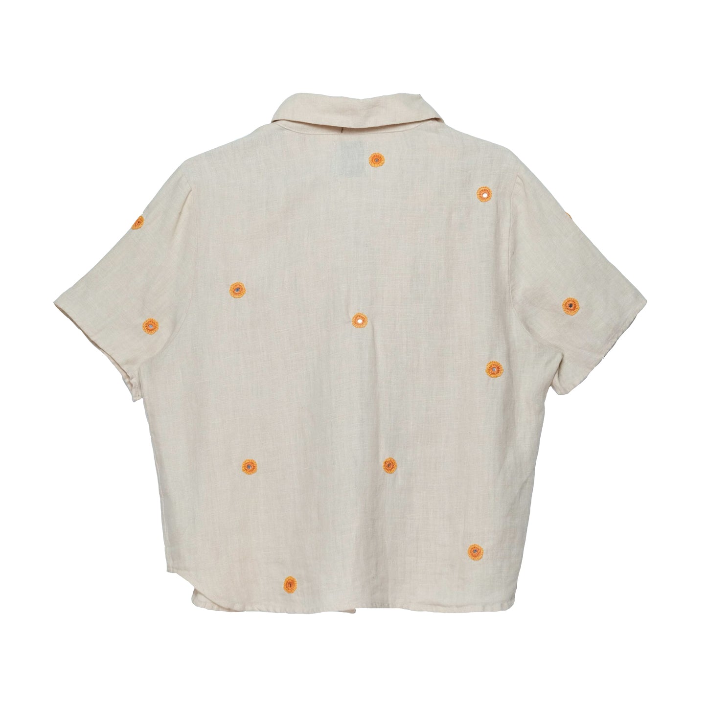 Upcycled Hand Embroidered Mirror Camp Shirt