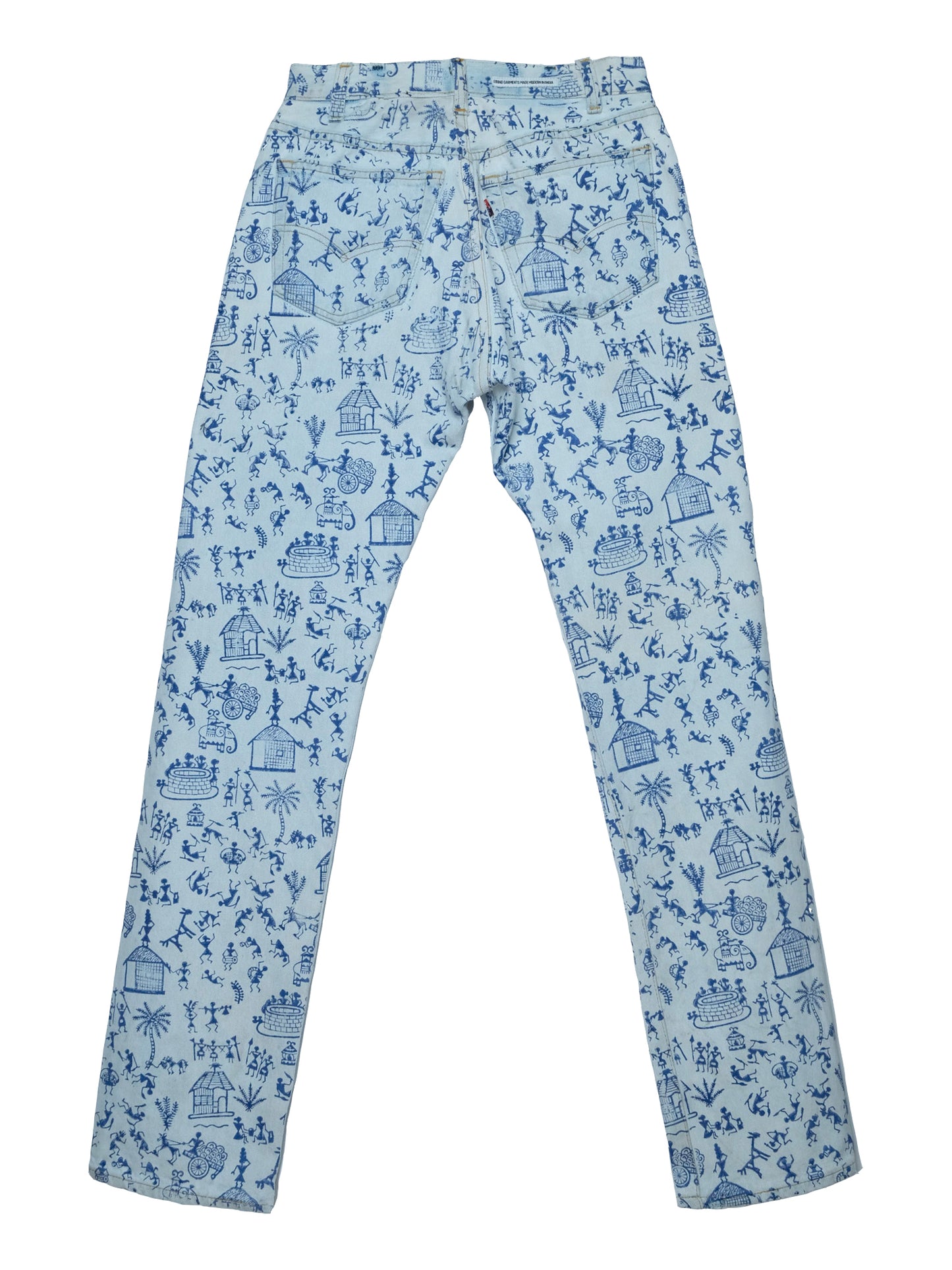 Upcycled Warli Hand Blocked Jean