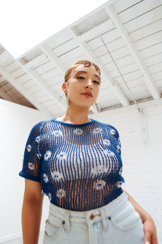 Bandhani Sheer Net T-Shirt