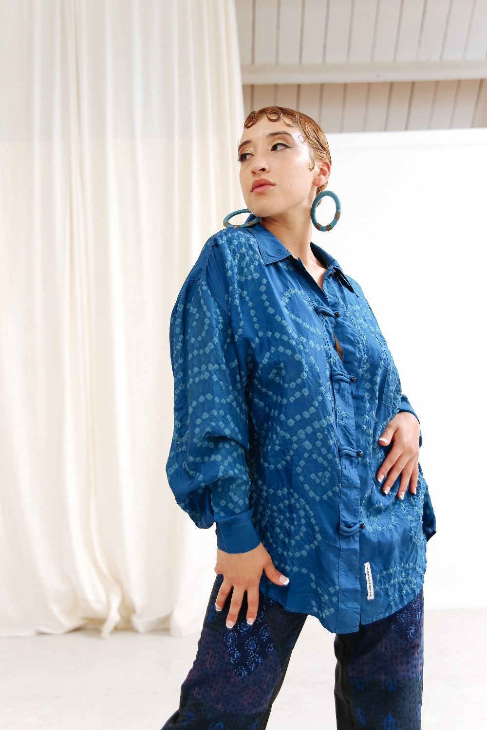 Camellia Bandhani Silk Blouse