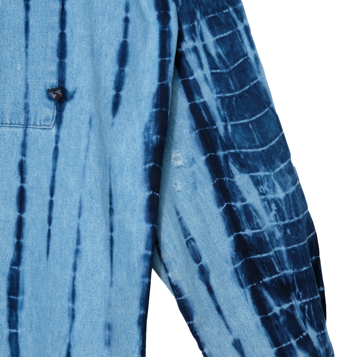 Upcycled Hand Dyed Shibori Denim Shirt