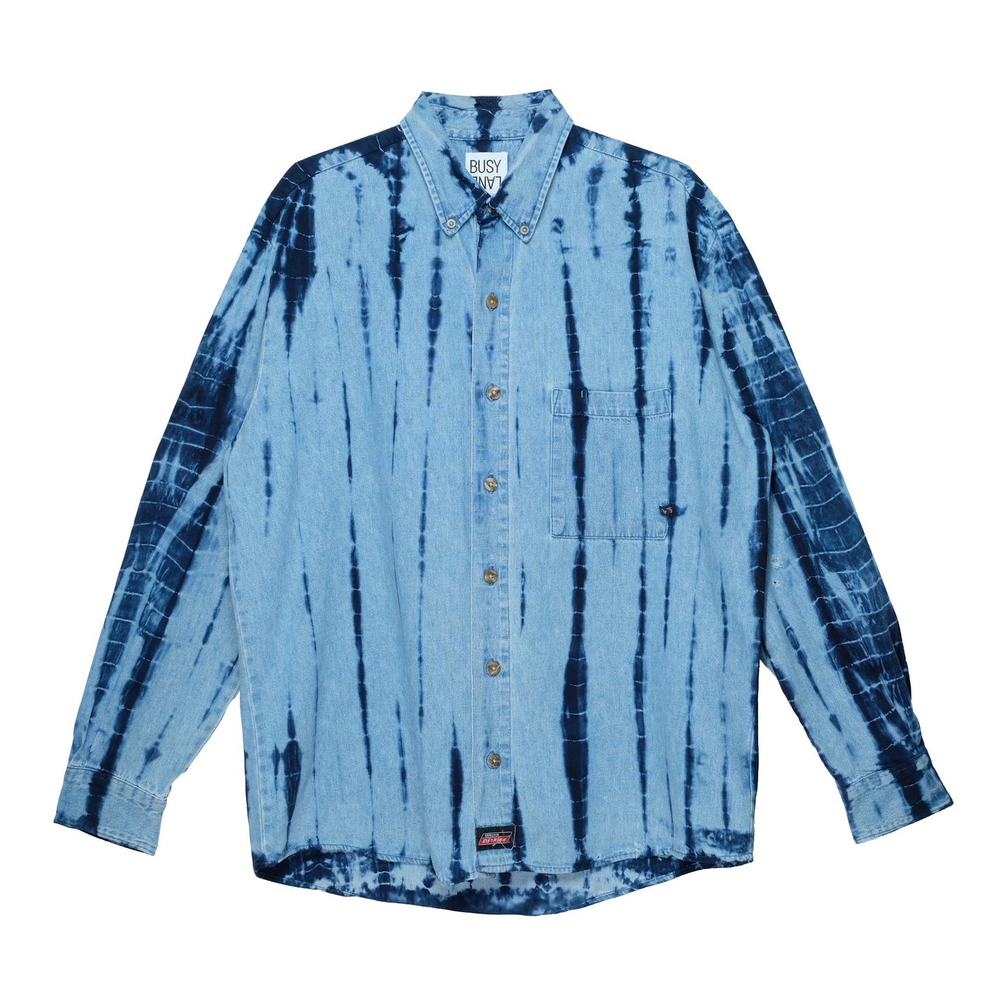 Upcycled Hand Dyed Shibori Denim Shirt