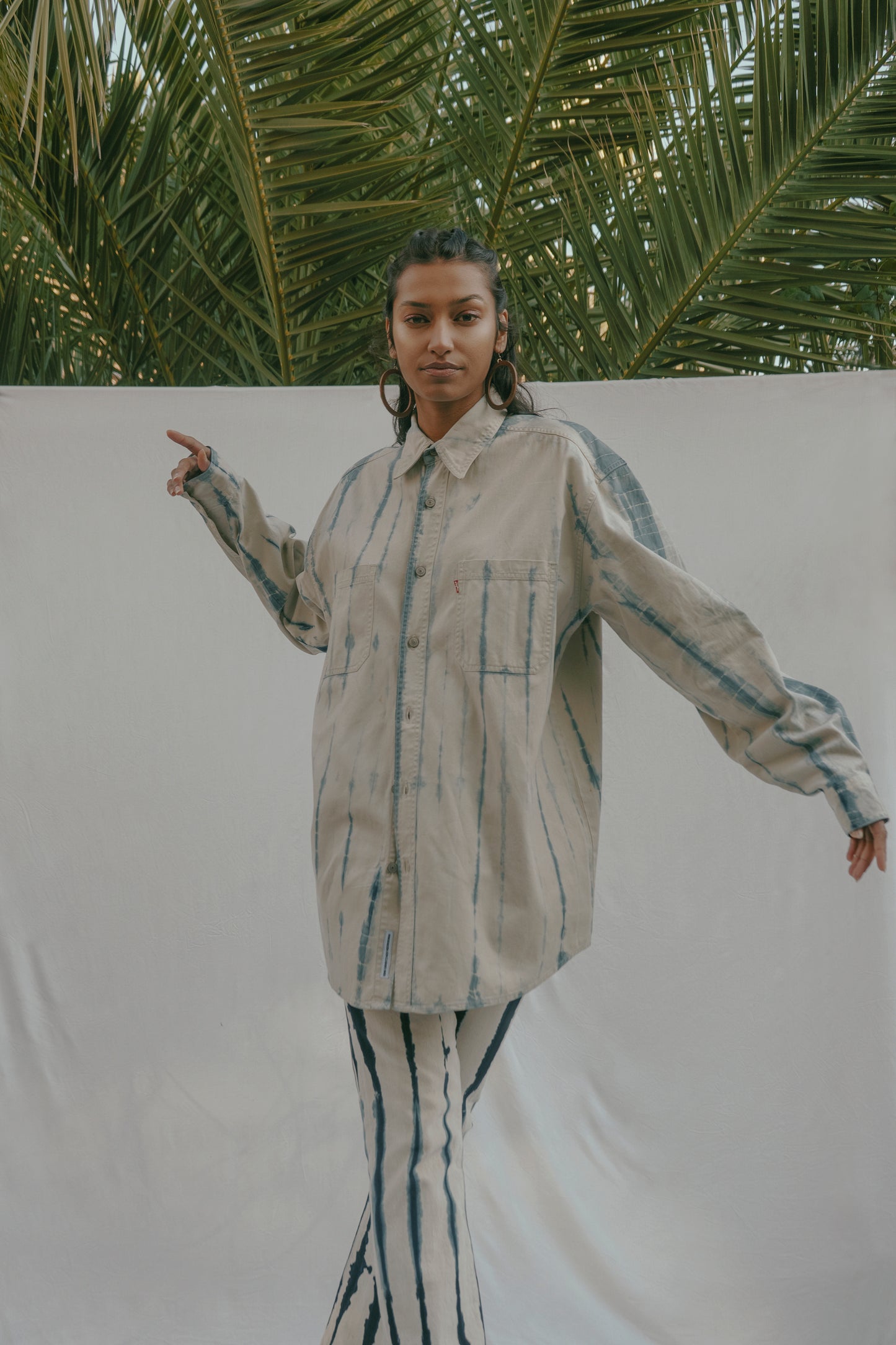 Upcycled Hand Dyed Shibori Workwear Shirt