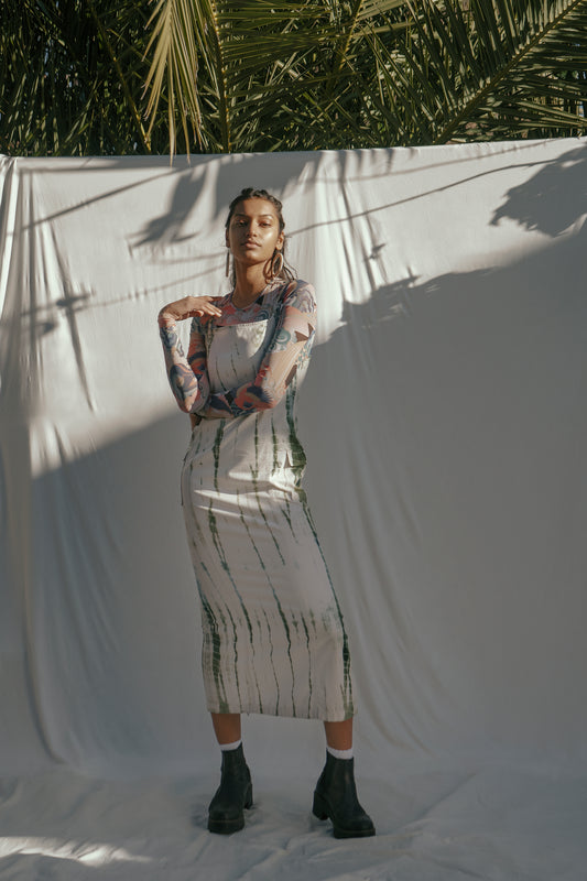 Upcycled Hand Dyed Shibori Dress