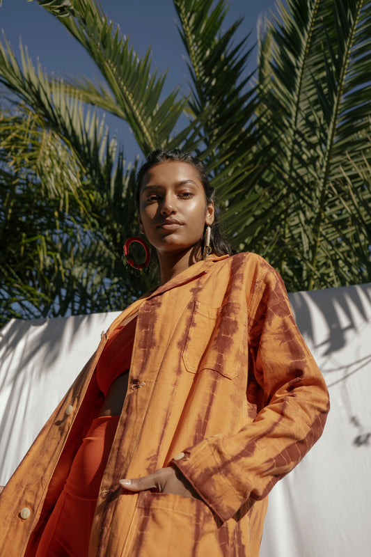 Upcycled Hand Dyed Shibori Shop Jacket