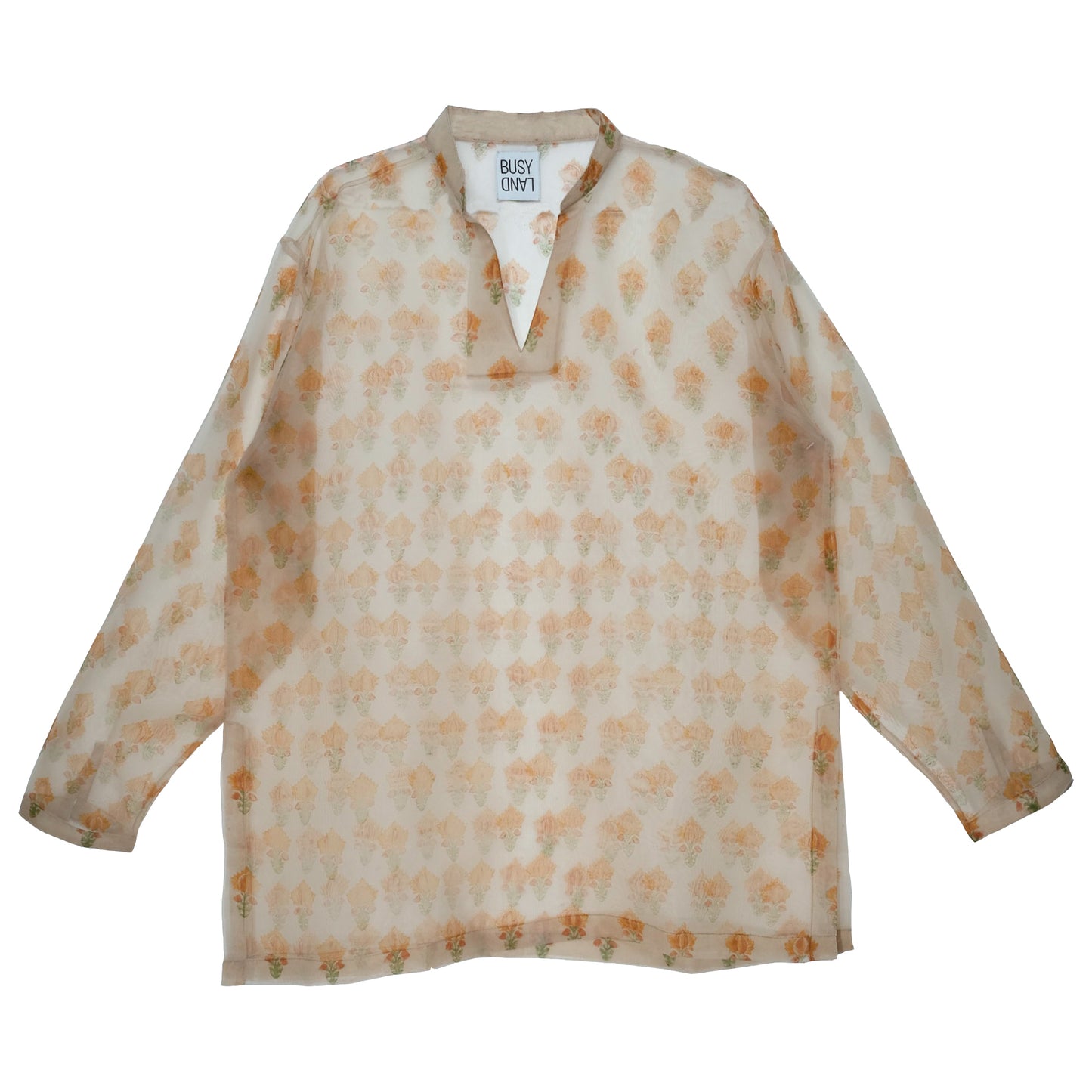 Upcycled Marigold Hand Blocked Tunic