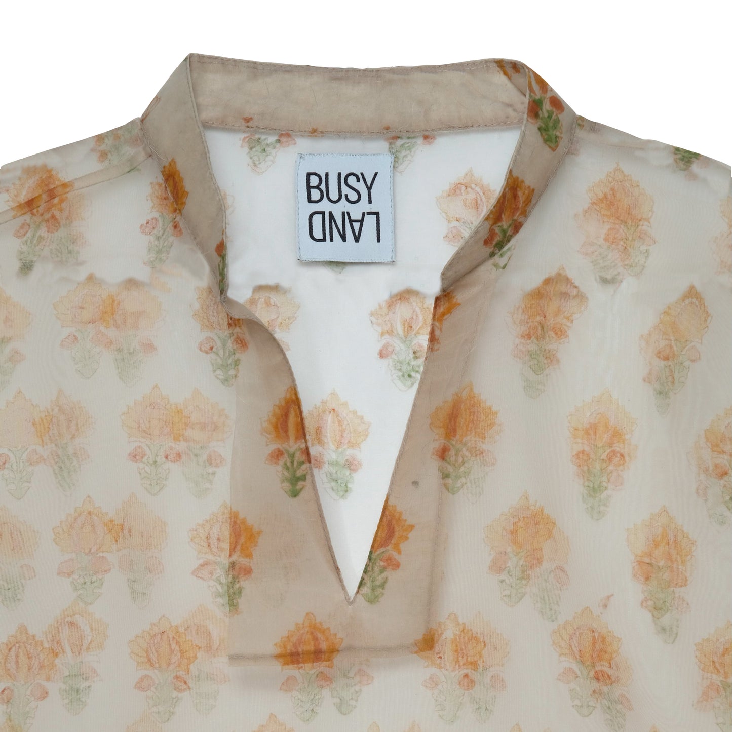 Upcycled Marigold Hand Blocked Tunic