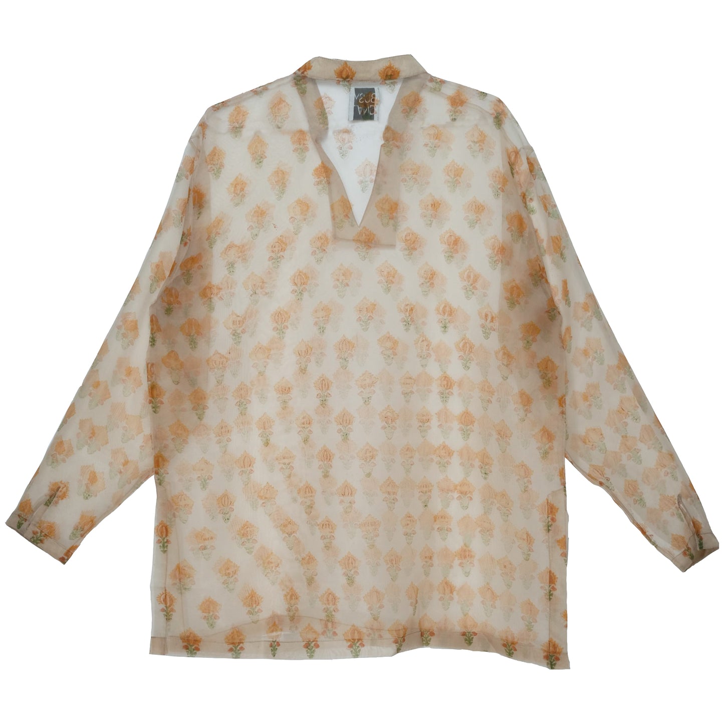 Upcycled Marigold Hand Blocked Tunic