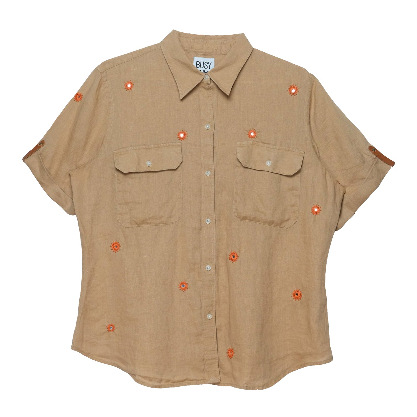 Upcycled Hand Embroidered Safari Shirt