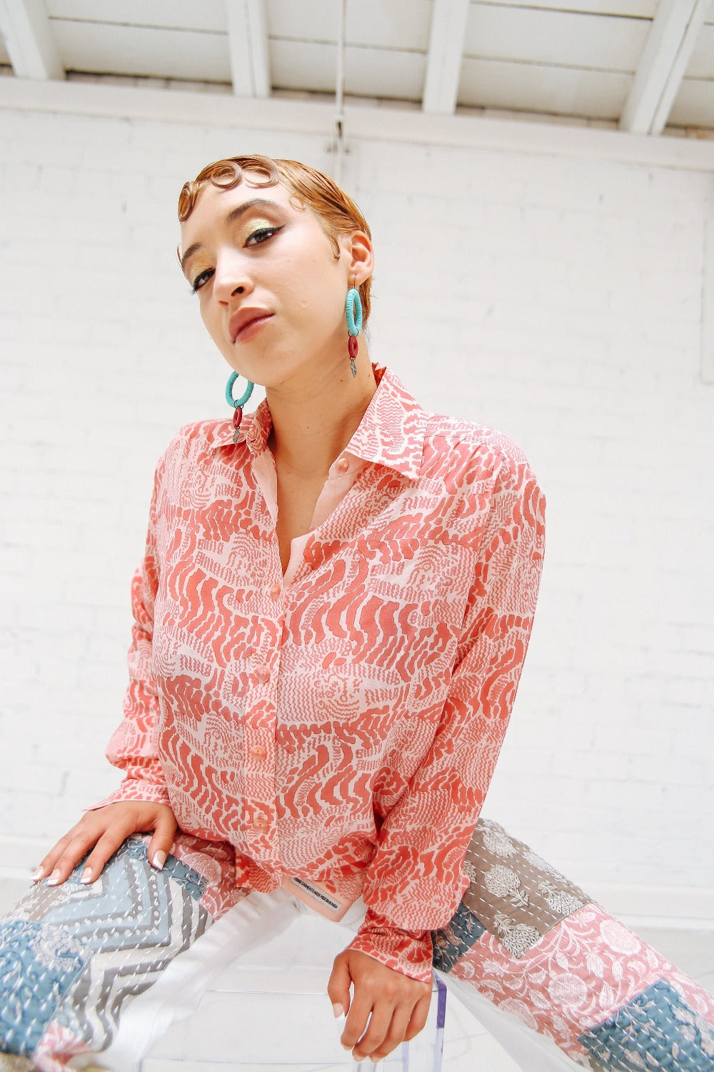 Tiger Block Printed Blouse