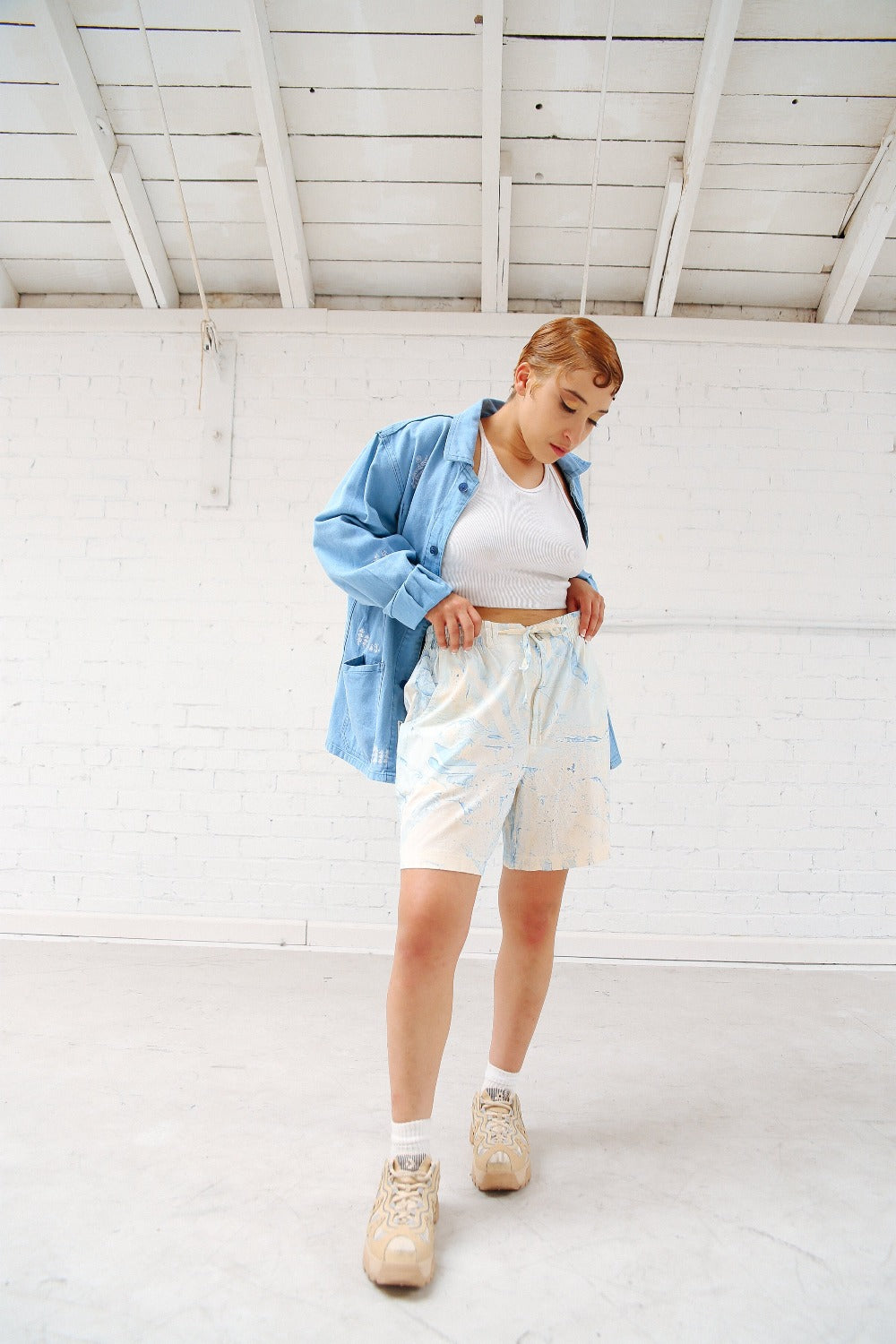 Marble Dye Baggy Short
