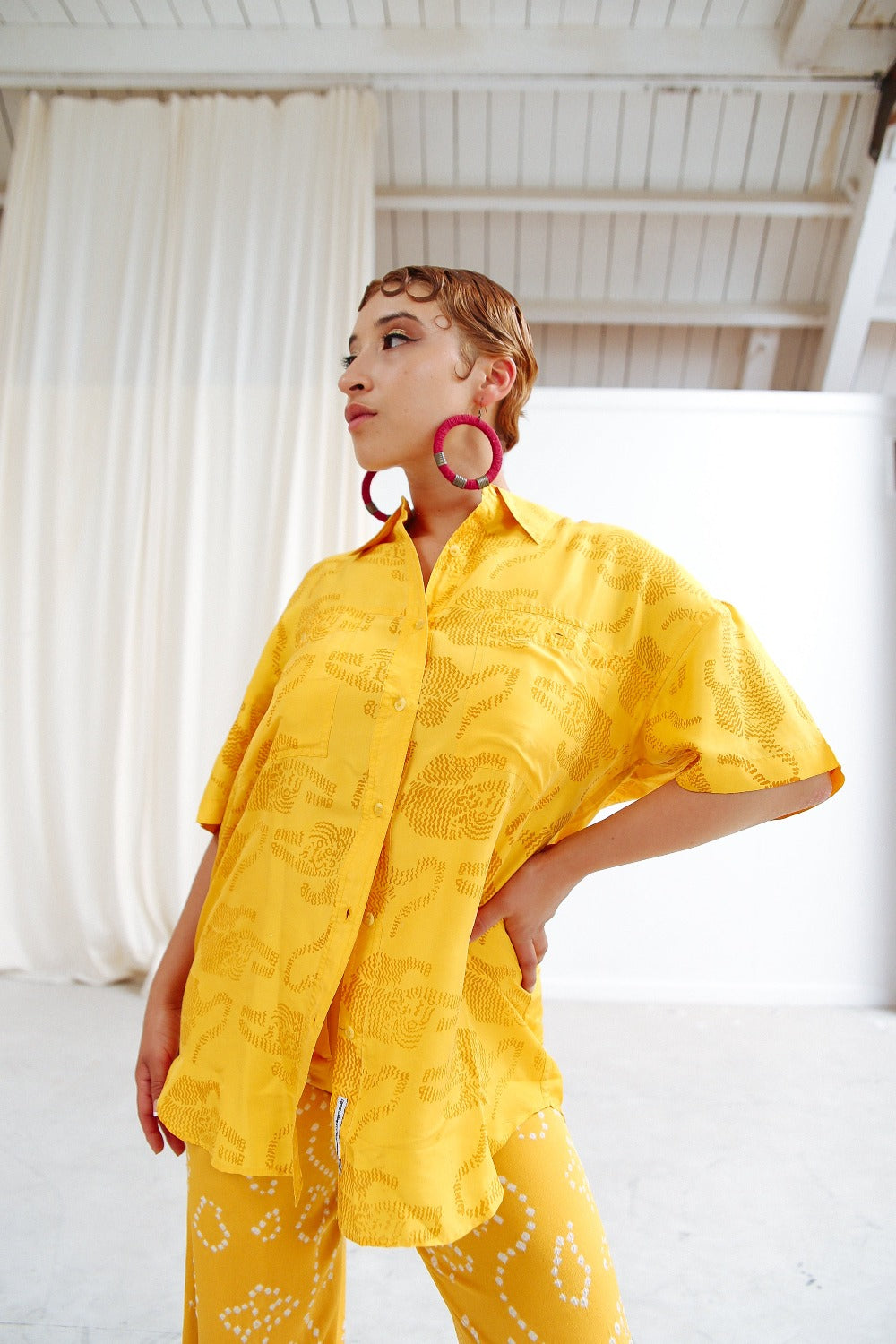 Tiger Block Printed Utility Blouse
