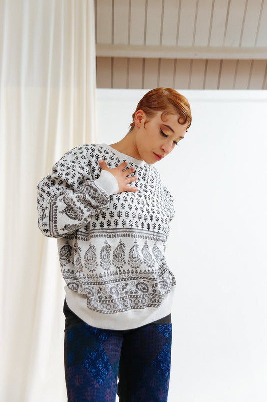 Paisley Block Printed Sweatshirt